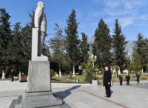 Prezident Kürdəmir rayonuna səfərə gəlib