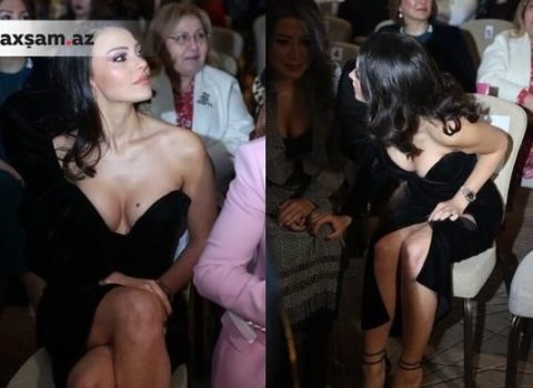 Bakı qalasında sinəsi dekolteli paltarı türkiyəli aktrisaya problem yaratdı – FOTO