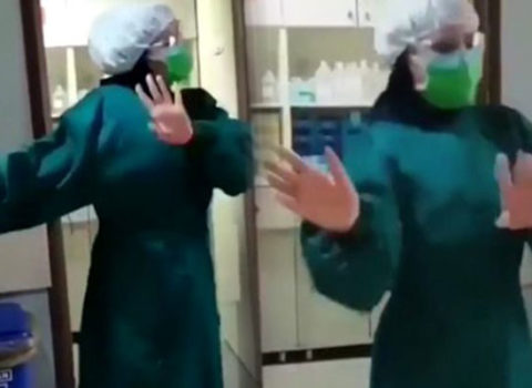 Xəstəxana işçiləri koronavirusa belə “meydan oxudu” – Video