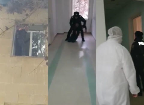 Bakıda ŞOK OLAY: Xəstə özünü pəncərədən atmaq istədi – ANBAAN VİDEO