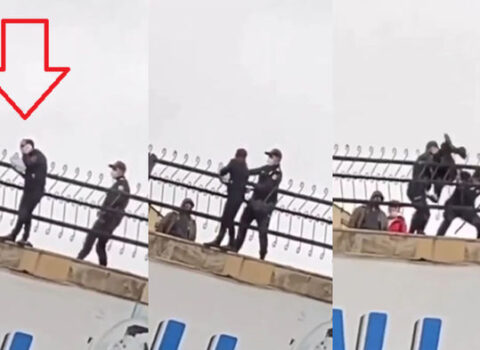Bakıda polis intihar etmək istəyən gənci belə xilas etdi – VİDEO