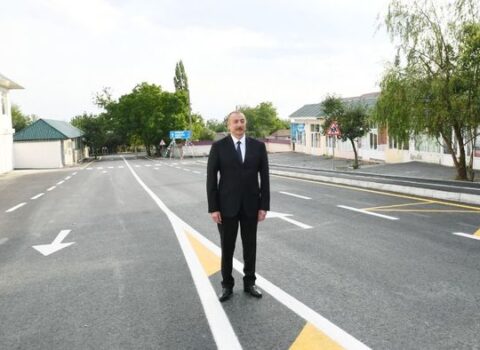 Prezident Əmirvan-Vəndam avtomobil yolunun açılışında – FOTOLAR