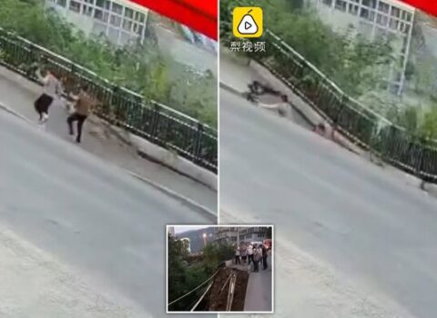 Yol çökdü, yerin altına düşdülər – ANBAAN VİDEO