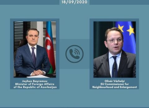 Ceyhun Bayramov Avropa İttifaqının komissarı ilə müzakirə apardı