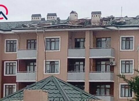 Tərtərdə vurulan yaşayış binasının görüntüləri – FOTO