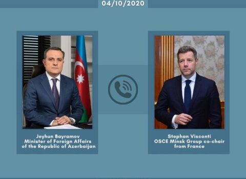 Ceyhun Bayramov fransalı həmsədrlə telefonla danışdı