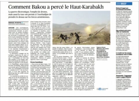 “Azərbaycan yalnız hərbi obyektləri hədəfə alır” – “Le Figaro” qəzeti
