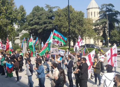 Gürcüstan azərbaycanlıları etiraz aksiyası keçirdi – Fotolar