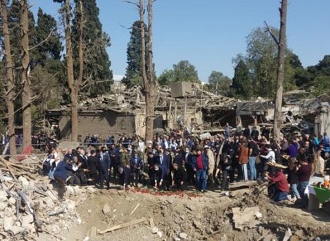 Xarici diplomatlar erməni terrorunu Gəncədə gözləri ilə gördülər – FOTOLAR