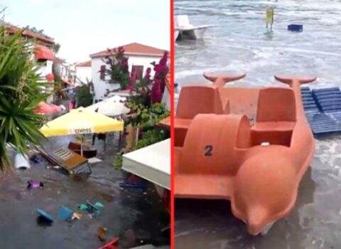 İzmiri zəlzələdən sonra su basdı – VİDEO