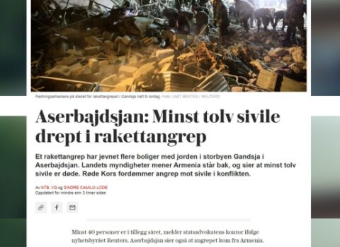 Norveç nəşrləri Gəncəyə raket hücumundan yazır