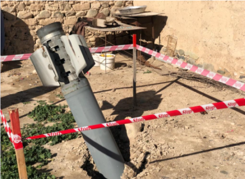 Goranboyda evin həyətinə düşən erməni raketi – FOTOLAR