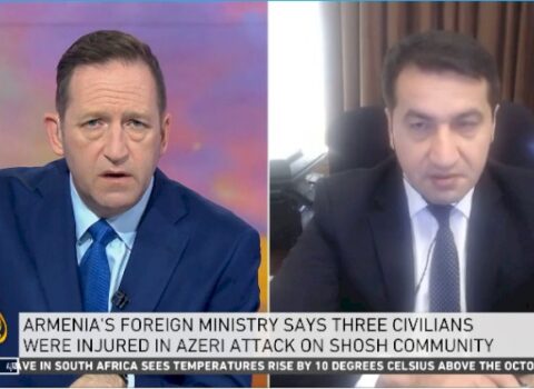 Prezidentin köməkçisi Gəncəyə raket hücumu ilə bağlı “Al Jazeera” kanalına müsahibə verdi – VİDEO