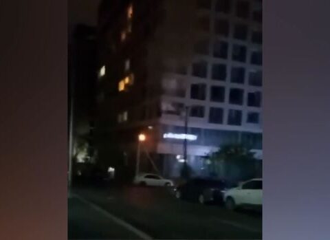 Bakının mərkəzində partlayış qorxu yaratdı – VİDEO