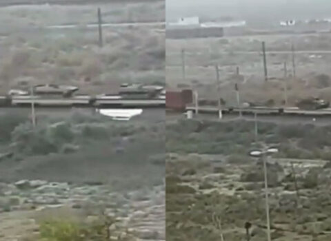 Ermənilərdən qənimət götürülən tanklar Bakıya gətirilir – VİDEO