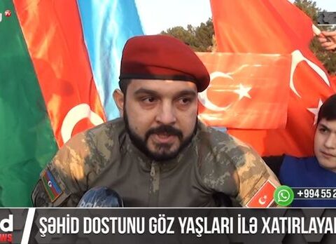 Şəhid dostunu göz yaşları ilə xatırlayan qazi – VİDEO