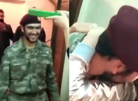 Torpaqlarımızın azadlığı uğrunda bir qolunu itirən hərbçimiz evinə döndü – VİDEO