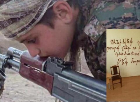 Erməni şagirdlər bu sözləri yazıb gedirlər – FOTO