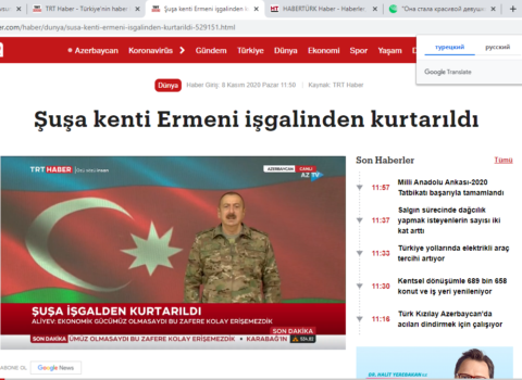 Bütün Türkiyə bu dəqiqələrdə Şuşa ilə nəfəs alır