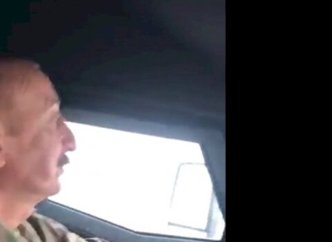 İlham Əliyev Xudafərinə zirehli maşını idarə edərək belə getdi – Video