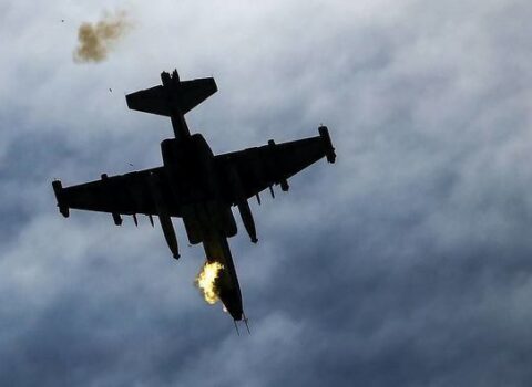 Düşmənin daha bir Su-25 təyyarəsi vuruldu – FOTO