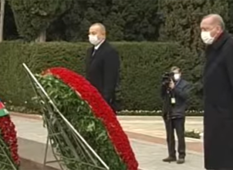 İlham Əliyev və Rəcəb Tayyib Ərdoğan Türk Şəhidliyini ziyarət etdilər