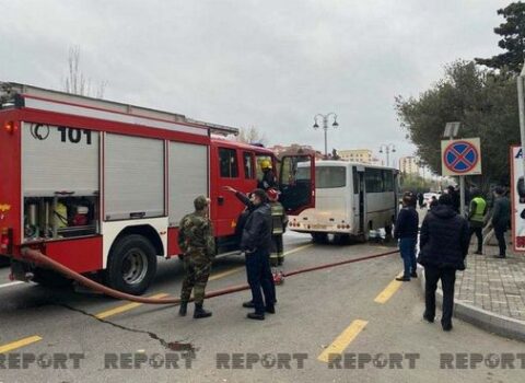 Sumqayıtda avtobusda YANĞIN – FOTOLAR