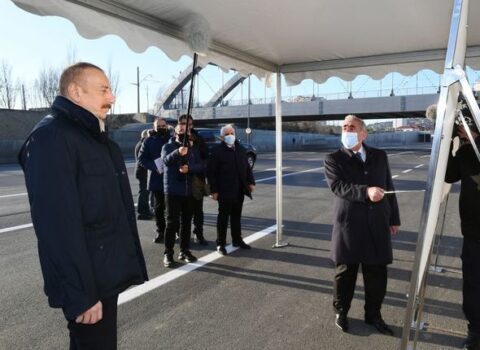 Prezident yeni yolun açılışında iştirak etdi – FOTOLAR