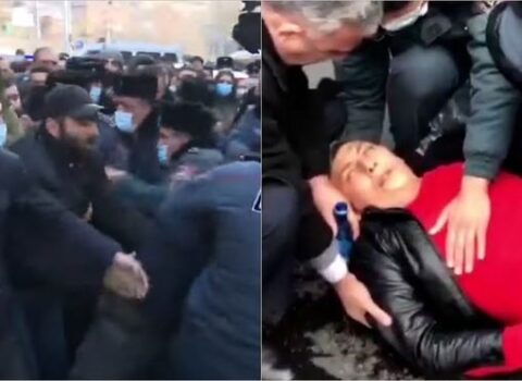 İrəvanda qarşıdurma: Polislərlə etirazçılar arasında dava düşdü – VİDEOLAR