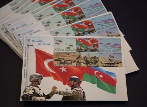 “Bir millət, iki dövlət. Zəfər paradı” poçt markası və Birinci gün zərfləri – FOTOLAR