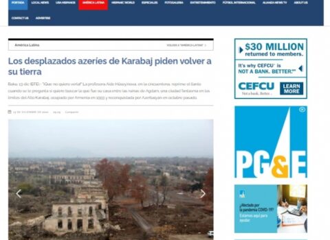 “Alianza Metropolitan News” qəzeti azərbaycanlı köçkünlərin öz doğma yurdlarına qayıtmaq arzularından yazır