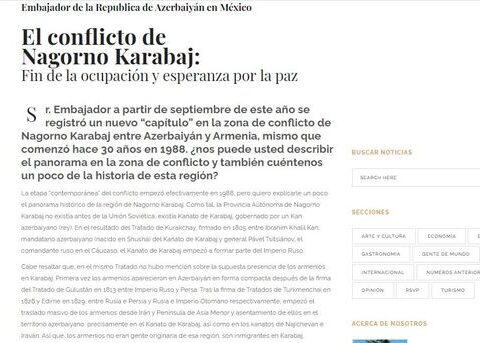 Meksikanın tanınmış jurnalı erməni təcavüzünün tarixi, ölkəmizə qarşı terror siyasəti haqda yazdı – FOTO