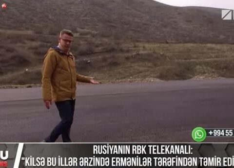 Rusiyanın RBK telekanalı: “Kilsə bu illər ərzində ermənilər tərəfindən təmir edilməyib” – VİDEO