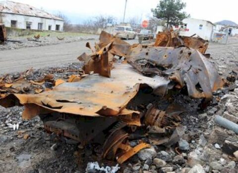 Ermənilər ordumuzun darmadağın etdiyi əsas silah-sursat anbarının görüntülərini yaydı – Fotolar
