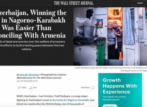 “Wall Street Journal” nəşrində Azərbaycanın qələbəsinə həsr edilmiş məqalə dərc olundu