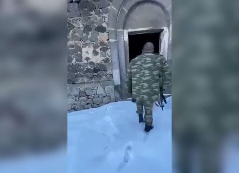 Ermənilərin viran qoyduğu daha bir məscidin görüntüləri yayıldı – VİDEO