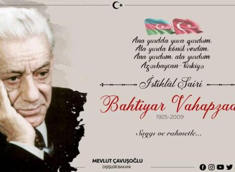 Çavuşoğlu Bəxtiyar Vahabzadənin vəfatının ildönümü ilə bağlı paylaşım etdi