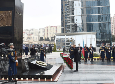 Prezident və xanımı “Ana harayı” abidəsini ziyarət etdi – FOTO – YENİLƏNİB