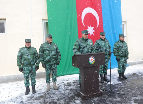 Azərbaycan-Ermənistan sərhədində yeni hərbi hissə açıldı – Fotolar