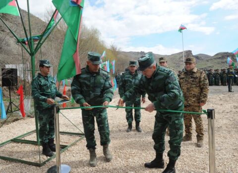 Ermənistanla sərhəddə yeni hərbi hissə fəaliy­yə­tə başladı – FOTOLAR