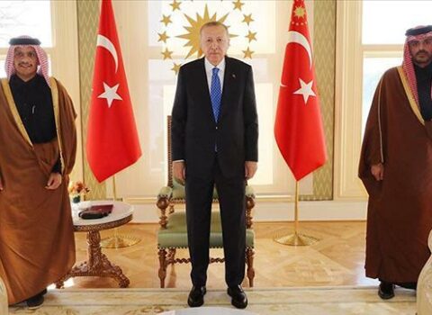 Ərdoğan Qətərin baş diplomatı ilə görüşdü