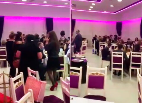 Xırdalanda şadlıq evinə qəfil polis əməliyyatının GÖRÜNTÜLƏRİ – VİDEO