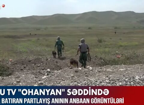 Qulaq batıran partlayışın anbaan görüntüləri – VİDEO