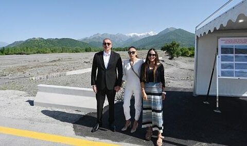 Qəbələdə Bum çayı üzərində yeni körpü tikilib, Bum qəsəbəsinə gedən avtomobil yolu bərpa edilib