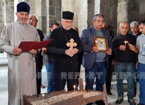 Udilər Laçındakı “Ağoğlan” məbədində növbəti dəfə ibadət etdilər – FOTO