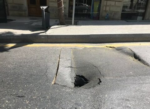 Bakıda yol çökdü – FOTO – RƏSMİ AÇIQLAMA – YENİLƏNİB