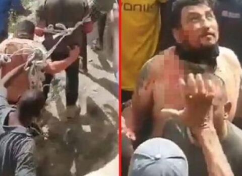 Kəndirə bağlayıb qan içində şəhəri gəzdirdilər – Ölkədə xaos – VİDEO