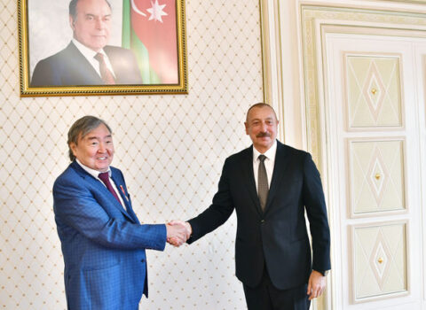 İlham Əliyev Oljas Süleymenovu qəbul etdi – FOTOLAR