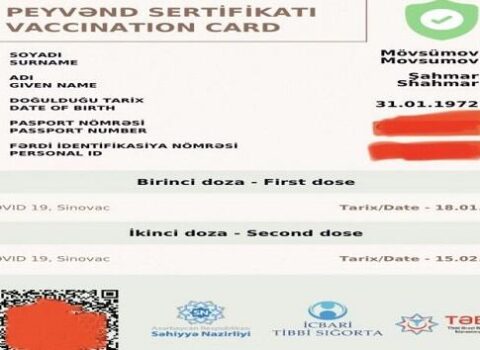 TƏBİB-dən peyvənd sertifikatı ilə bağlı VACİB AÇIQLAMA