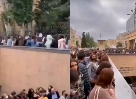 BDU-nun qarşısında yenidən tələbə sıxlığı yaşandı – VİDEO